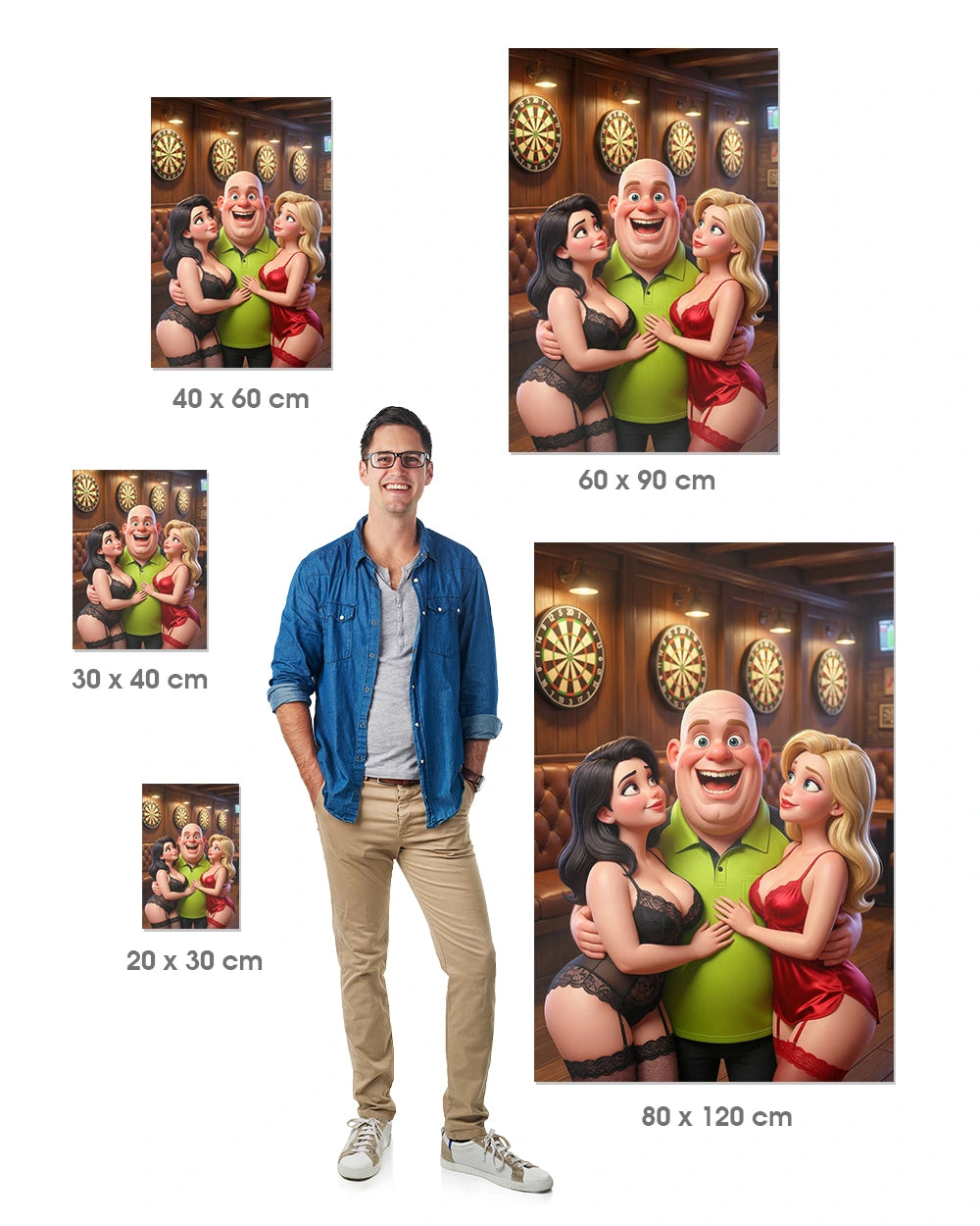 The Green Monster & The Ladies - Premium Art Print