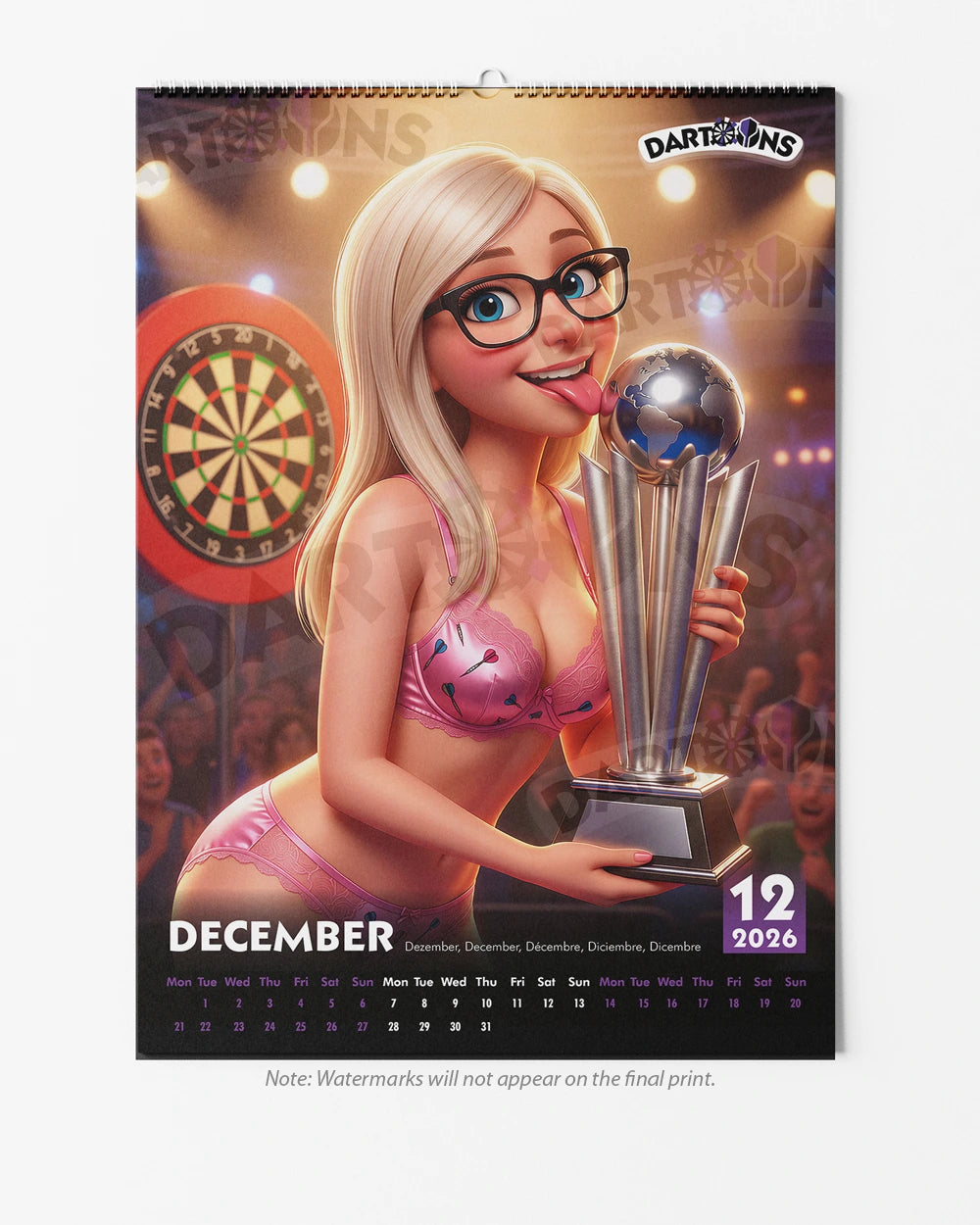 Darts Girls Dreams Art Calendar 2026
