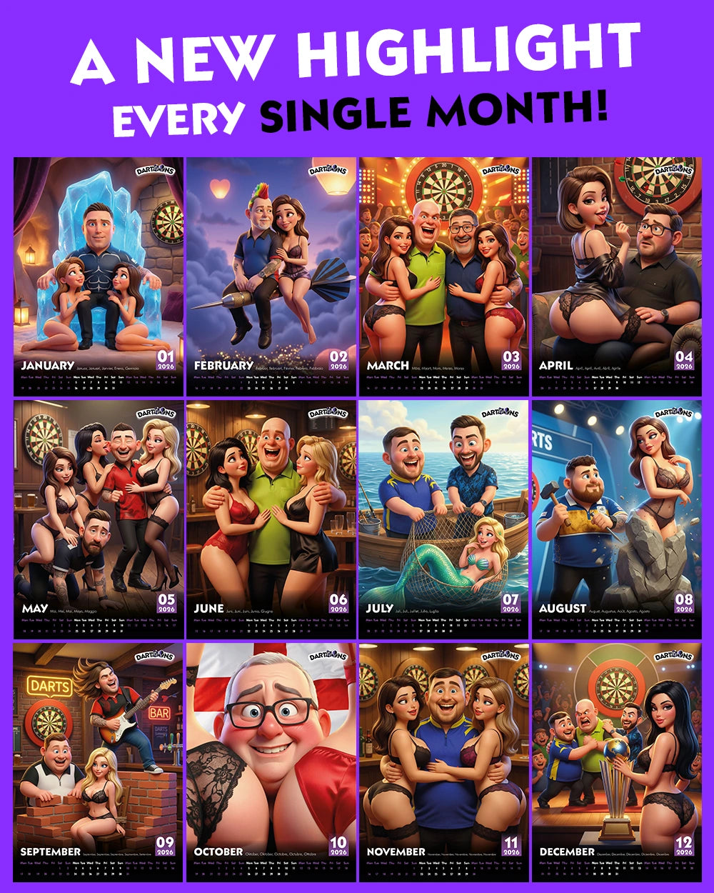 Darts Players & Sexy Girls Calendar 2026