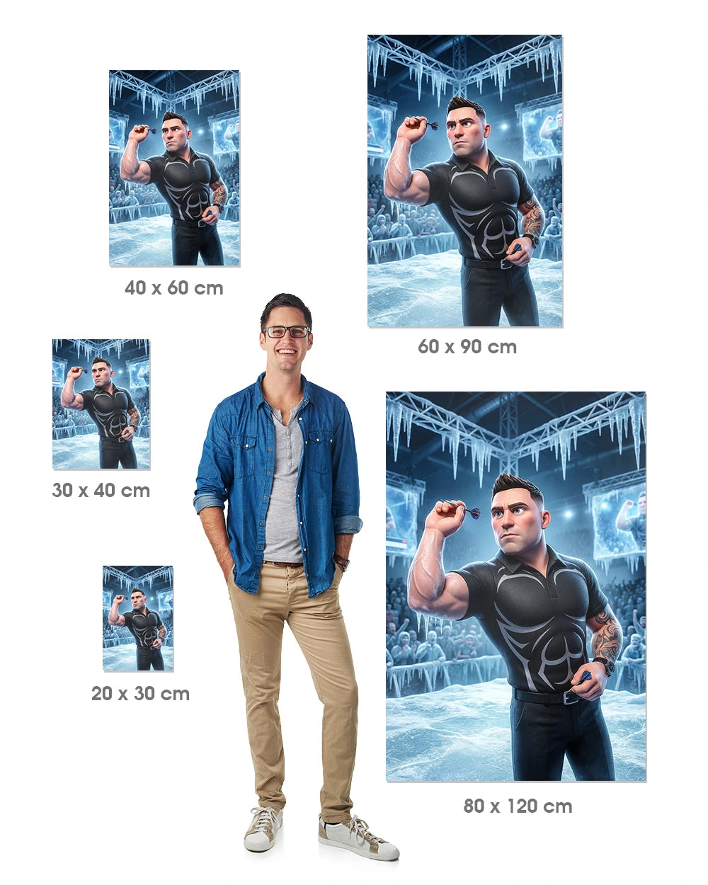 The Muscle Man Throw - Premium Art Print