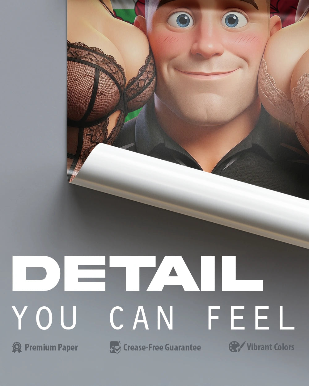 The Shy Muscle Man - Premium Art Print