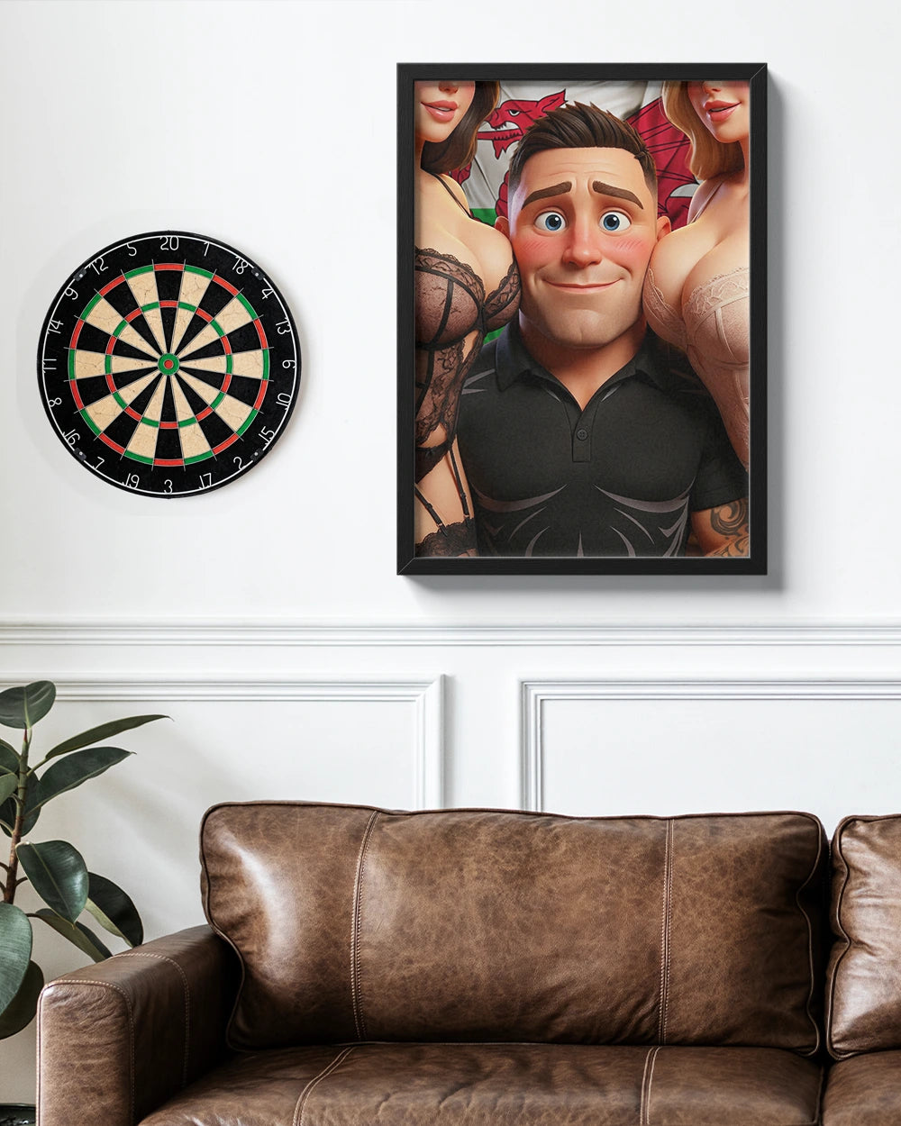 The Shy Muscle Man - Premium Art Print